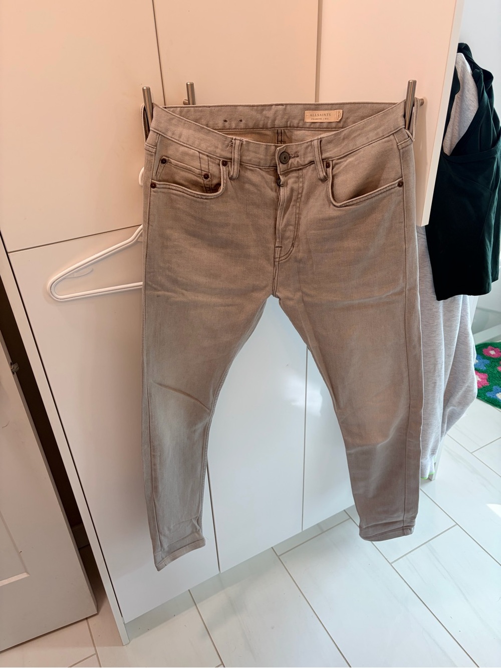 All Saints Slim Men's Jeans in Light Gray
